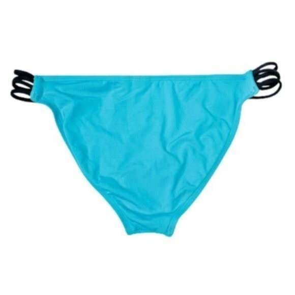 L*Space Bikini Bottom Teal Blue Strappy Sides - Picture 4 of 11